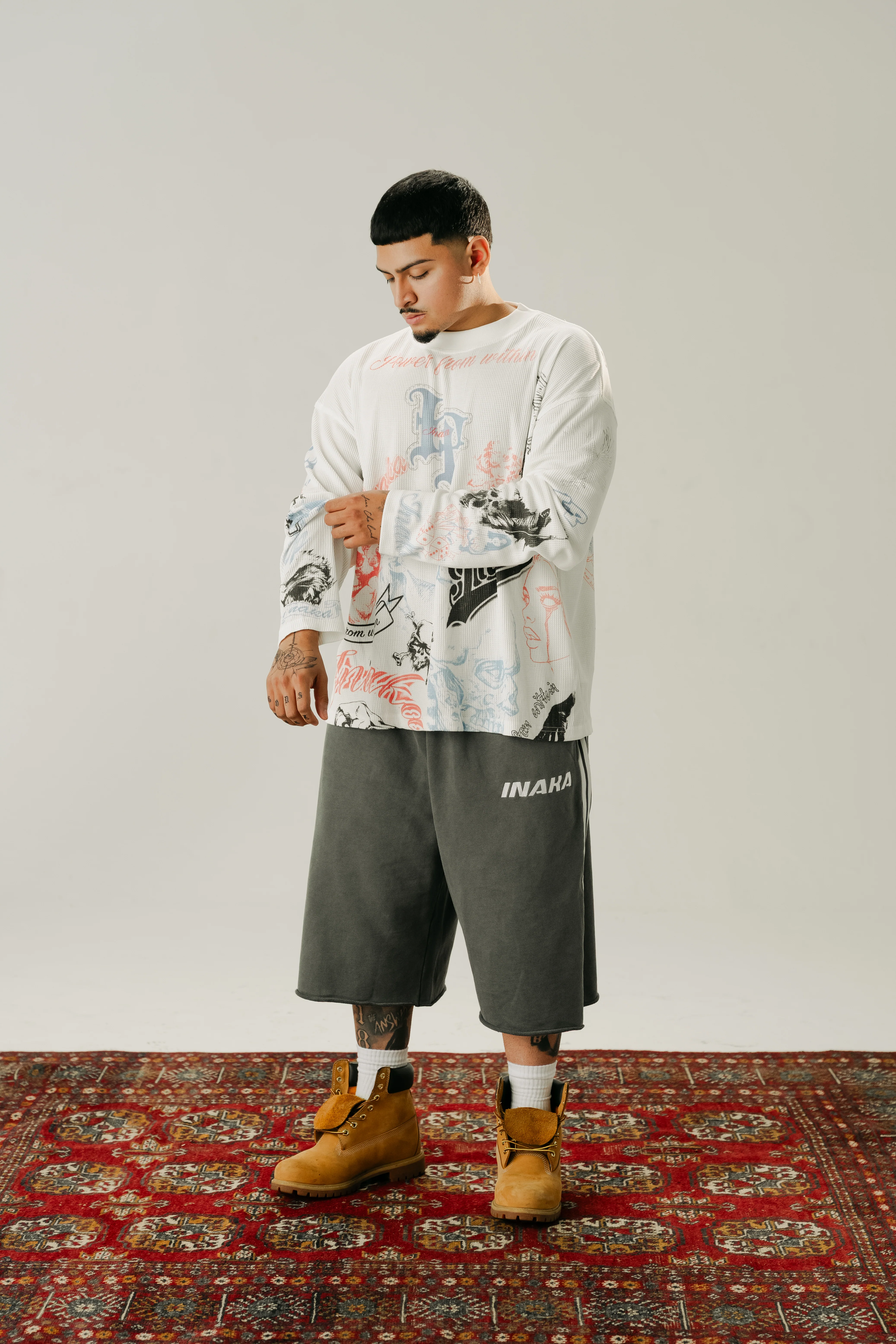 BAGGY SWEAT JORTS - GRAY - Image 6