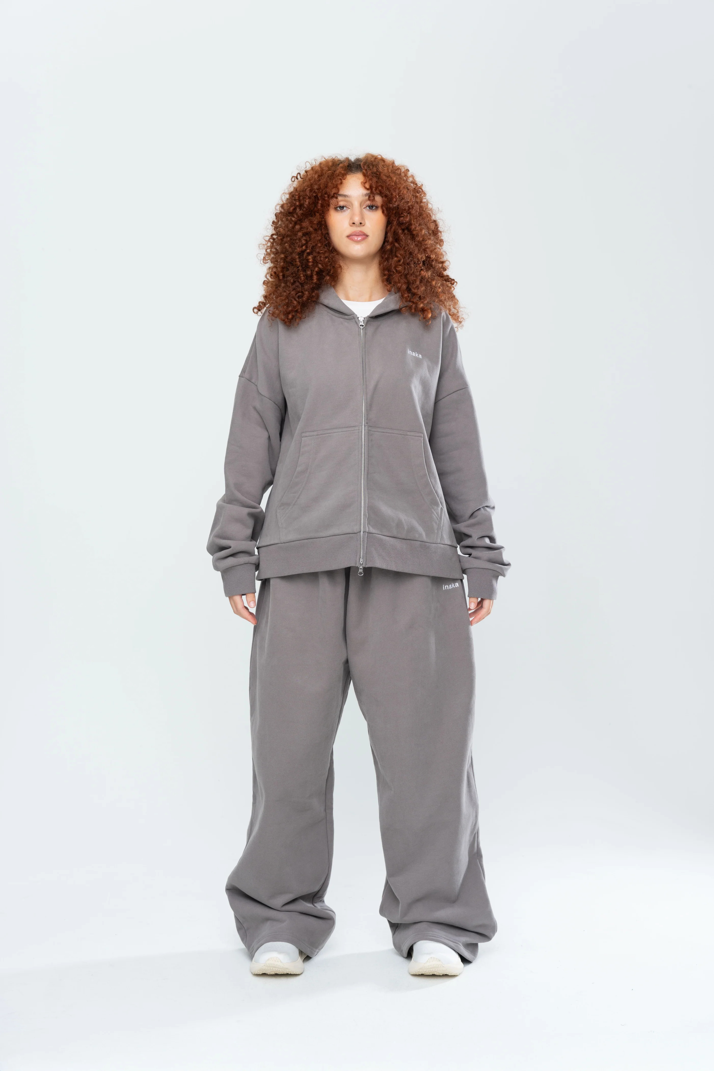 BASICS DOUBLE ZIP HOODIE - STONE - Image 8