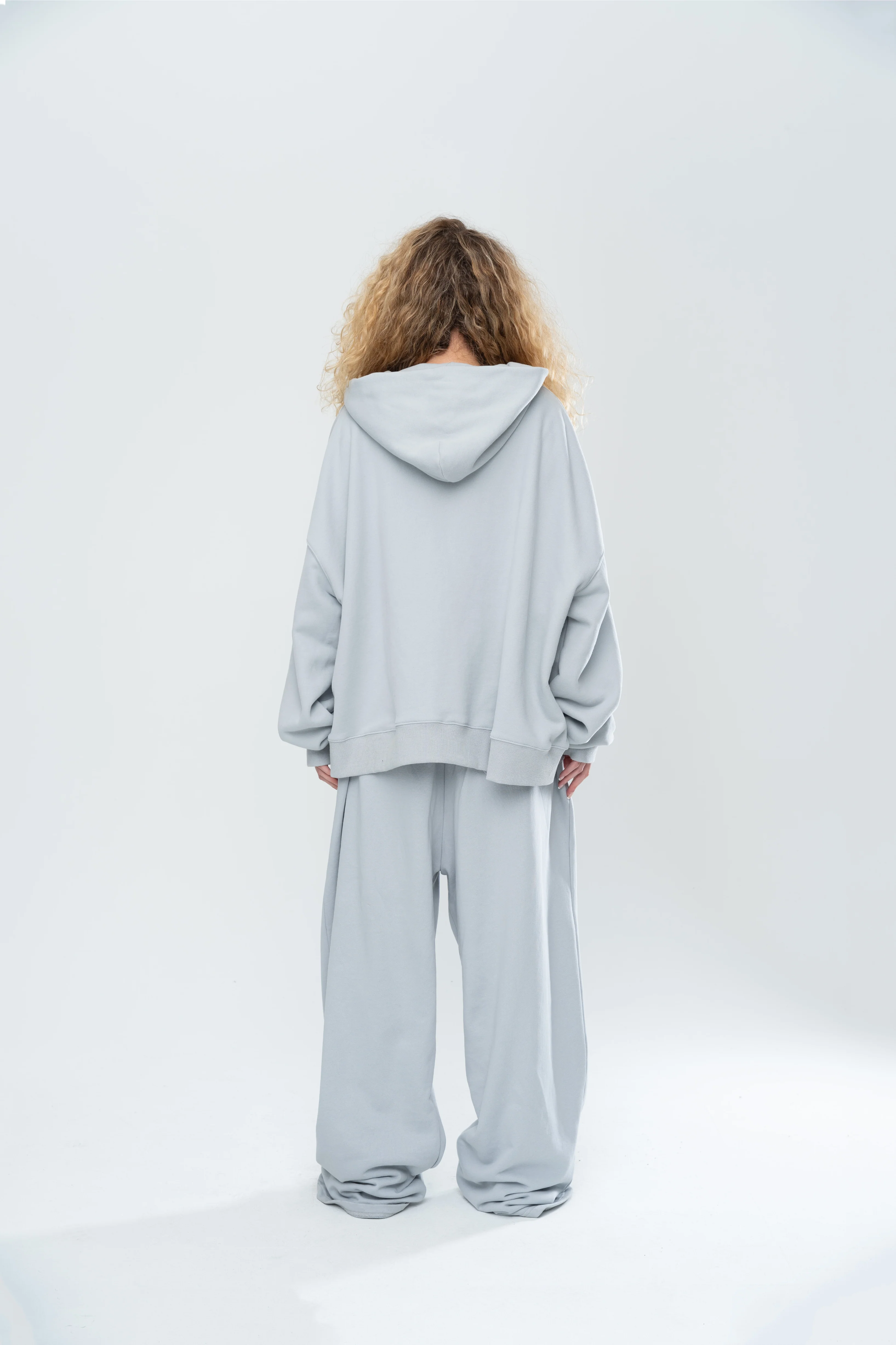 CLASSIC DOUBLE ZIP HOODIE - GREY - Image 13