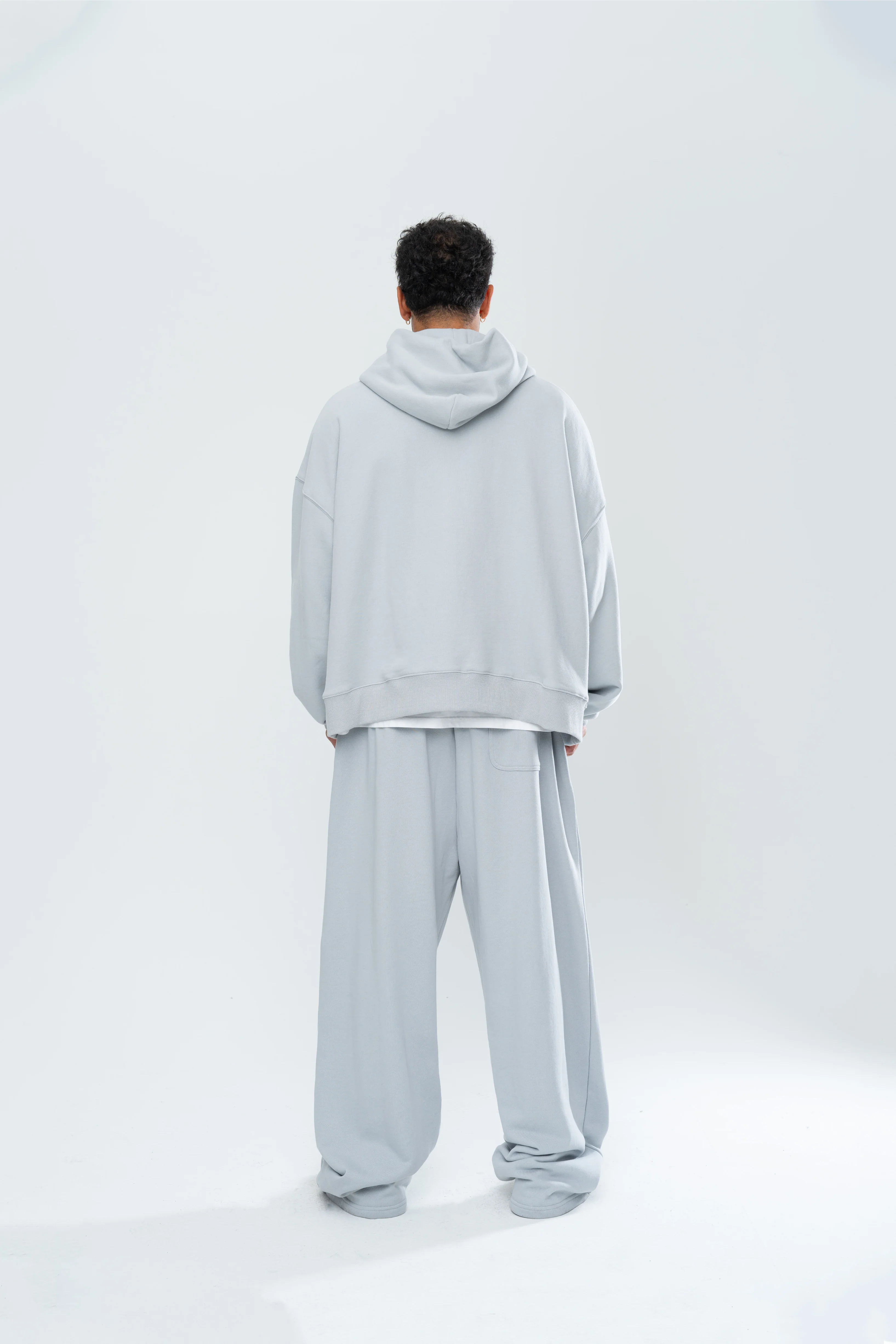 CLASSIC DOUBLE ZIP HOODIE - GREY - Image 7