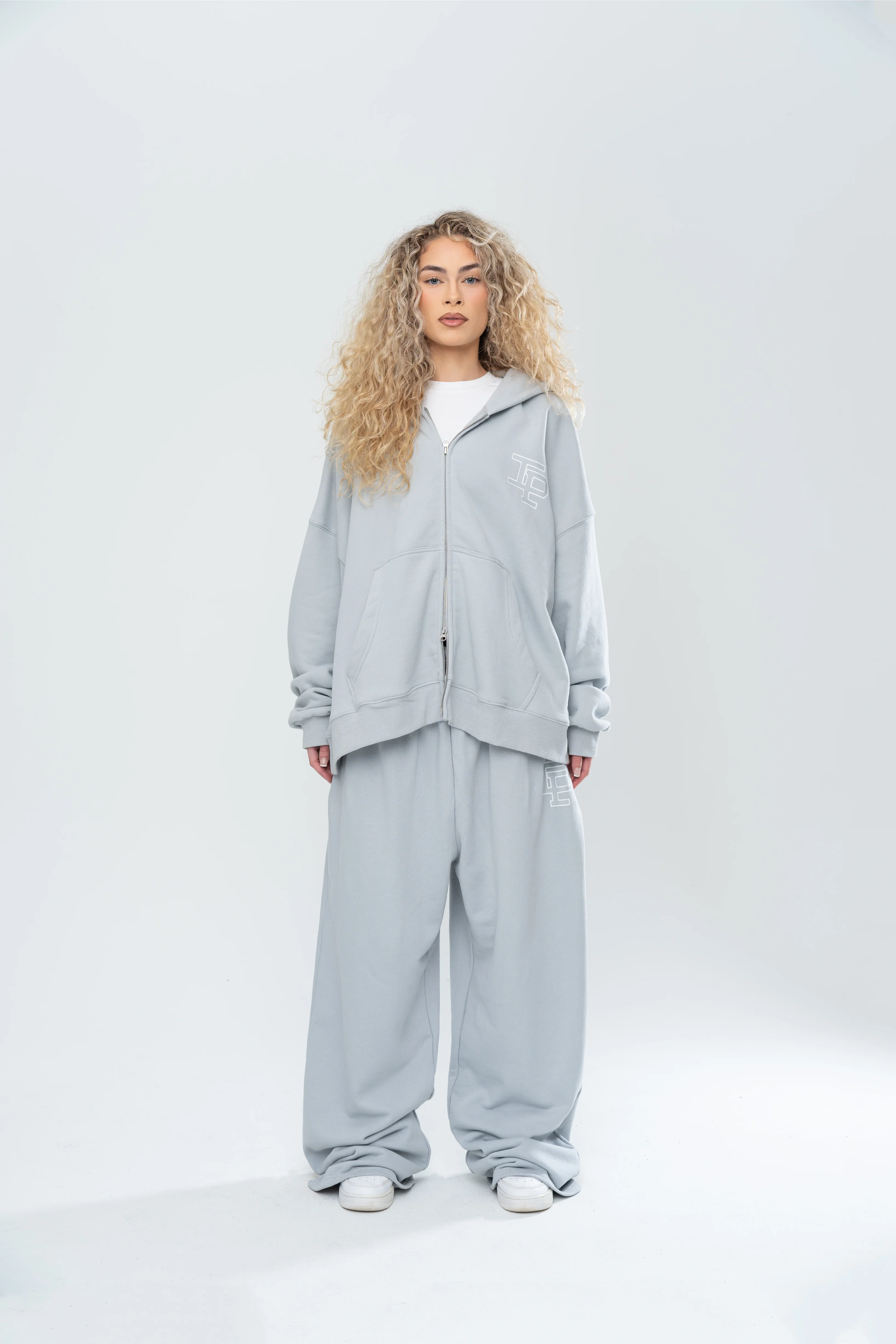 CLASSIC DOUBLE ZIP HOODIE - GREY - Image 9
