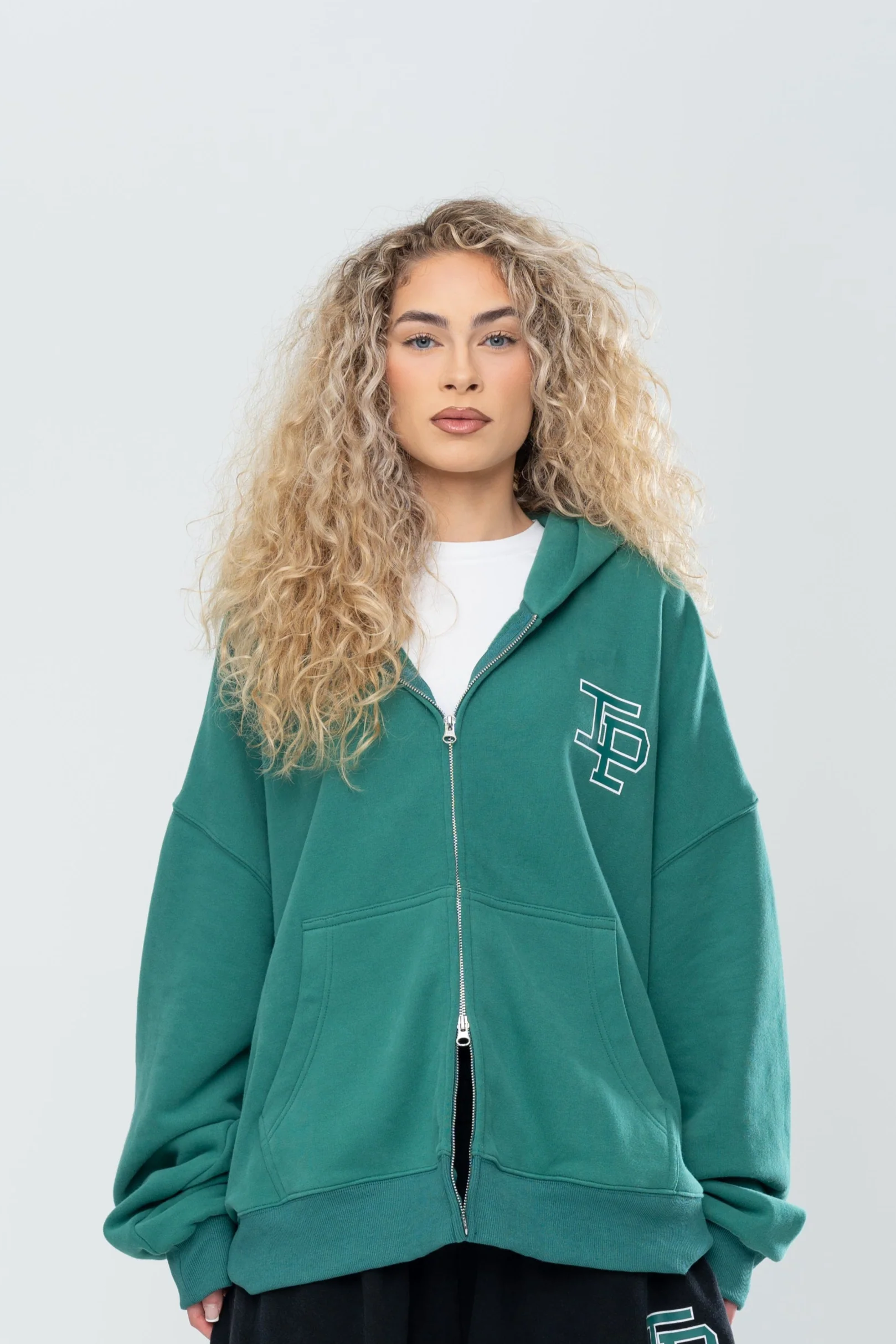 CLASSIC DOUBLE ZIP HOODIE - FOREST GREEN - Image 10