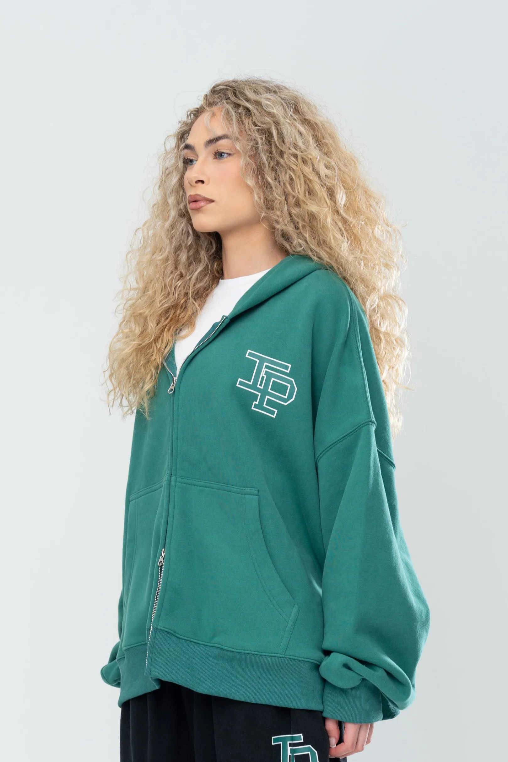 CLASSIC DOUBLE ZIP HOODIE - FOREST GREEN - Image 12