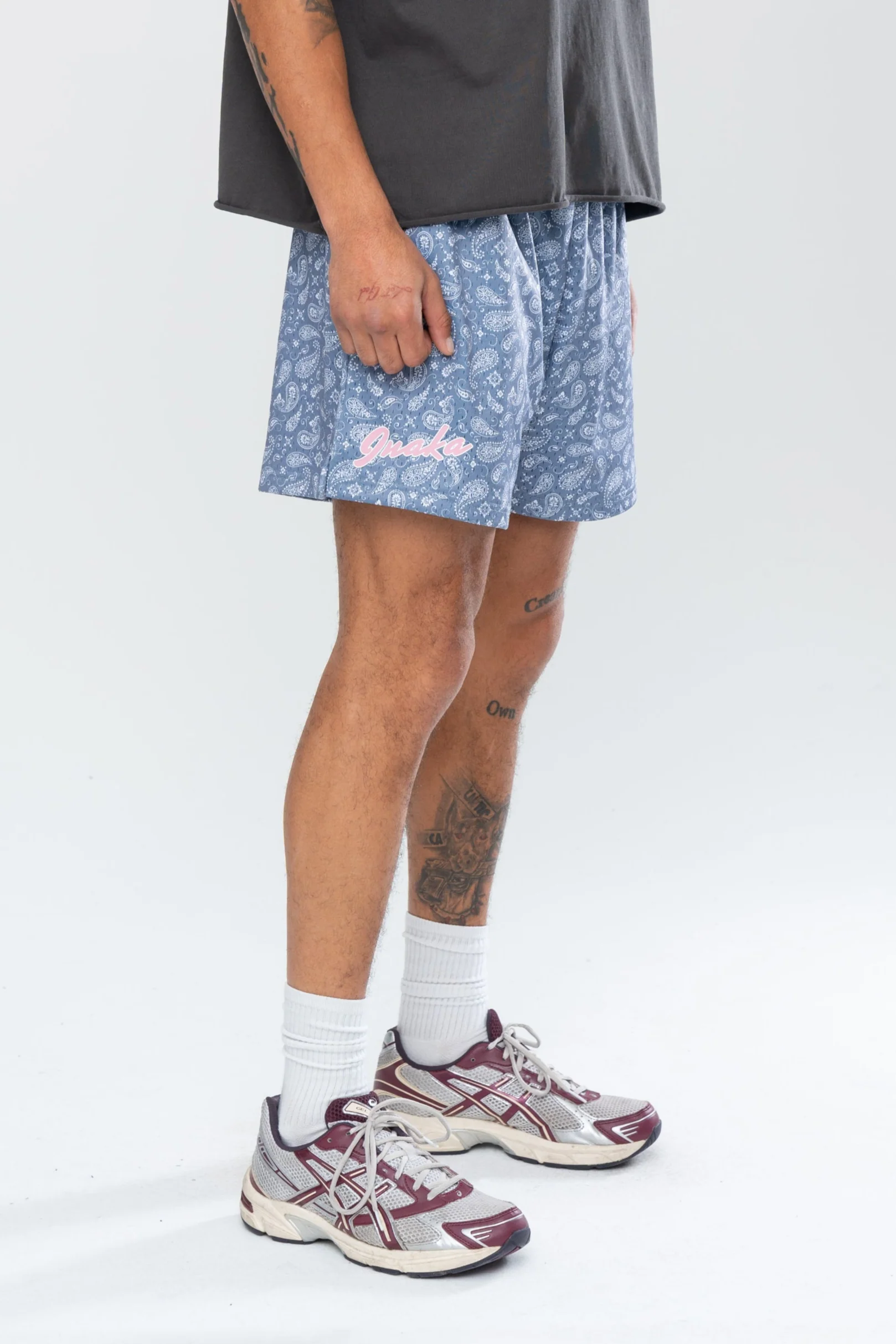 CLASSIC PAISLEY MESH SHORTS - GREY - Image 8