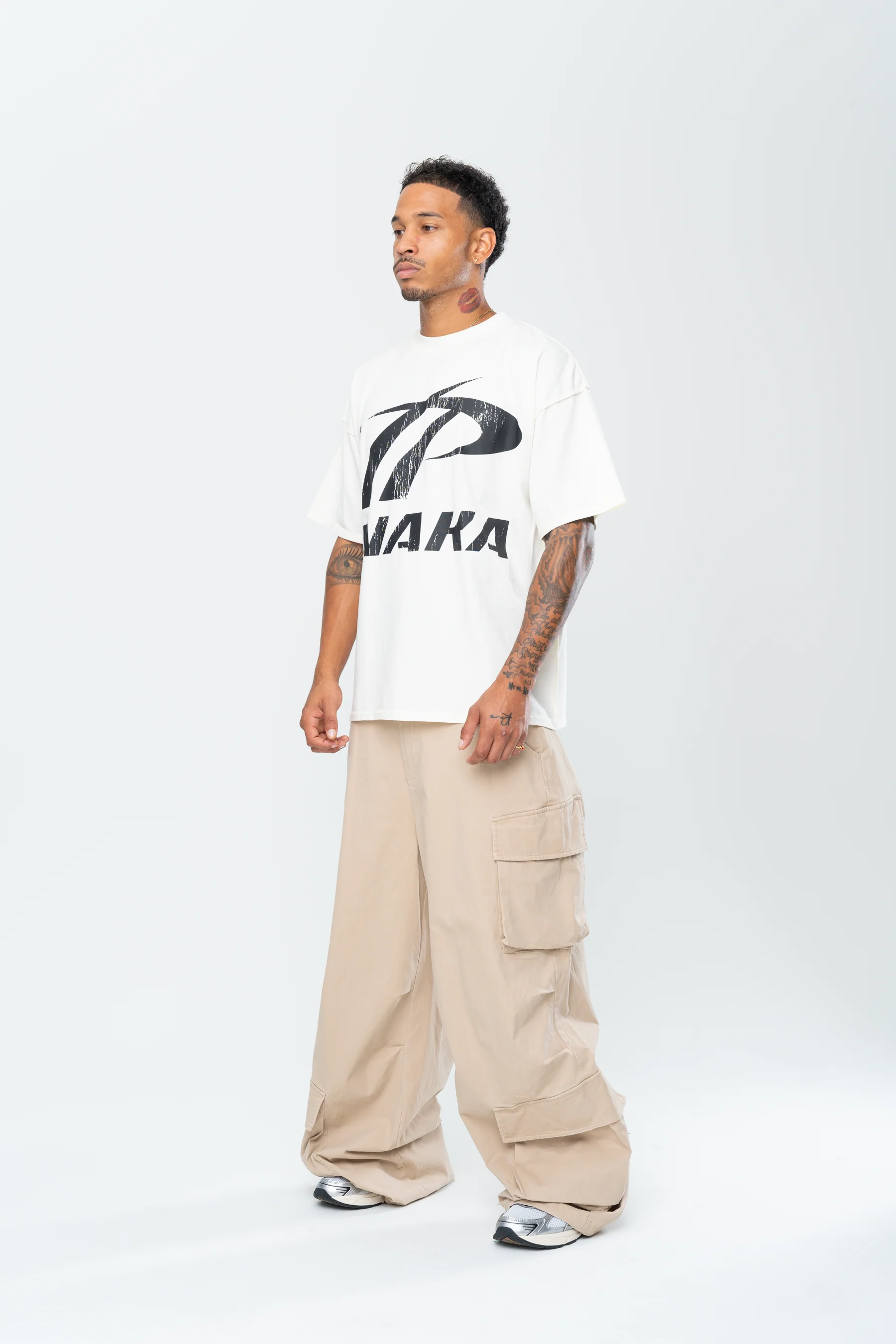INAKA BAGGY CARGO PANTS - SAND - Image 5