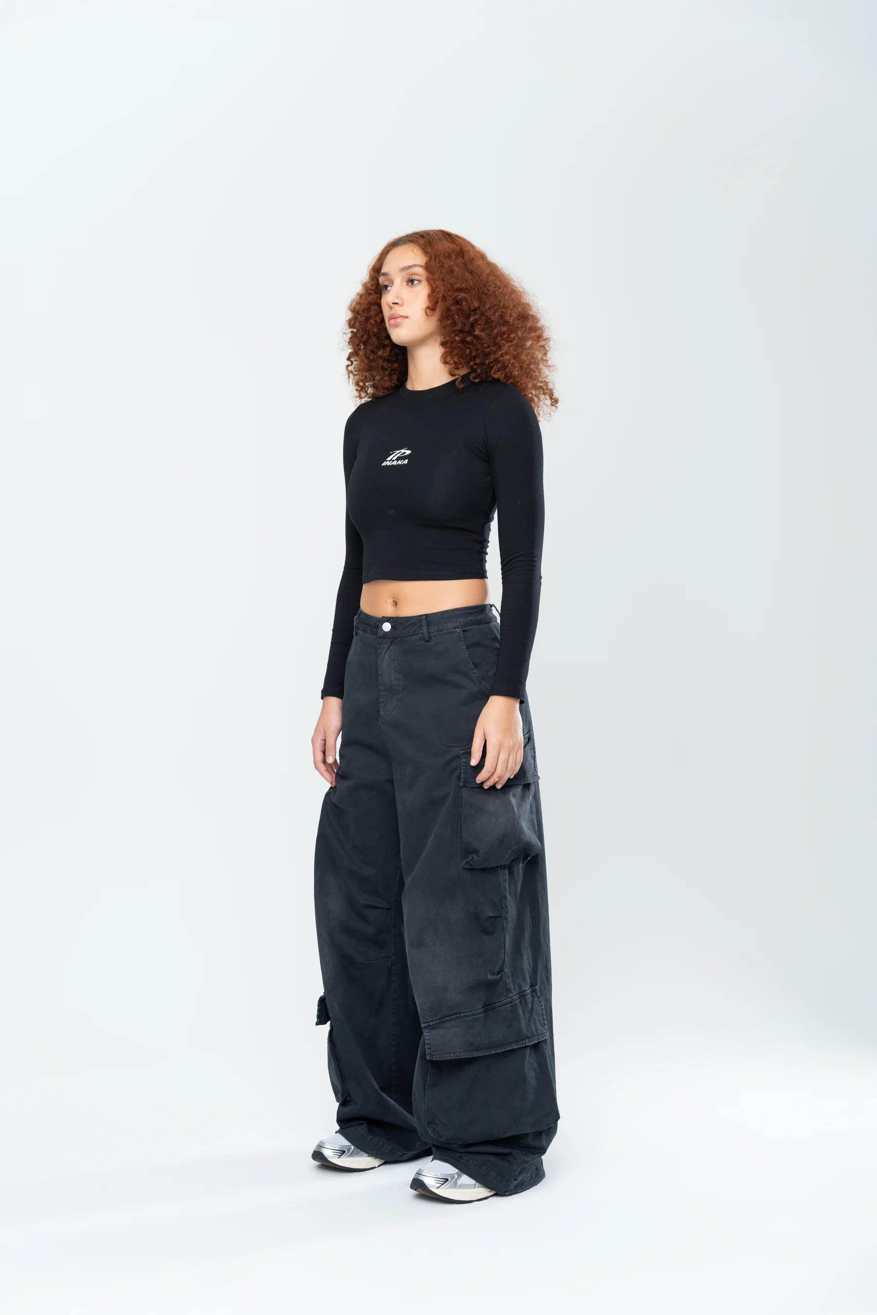 INAKA BAGGY CARGO PANTS - VINTAGE BLACK - Image 12