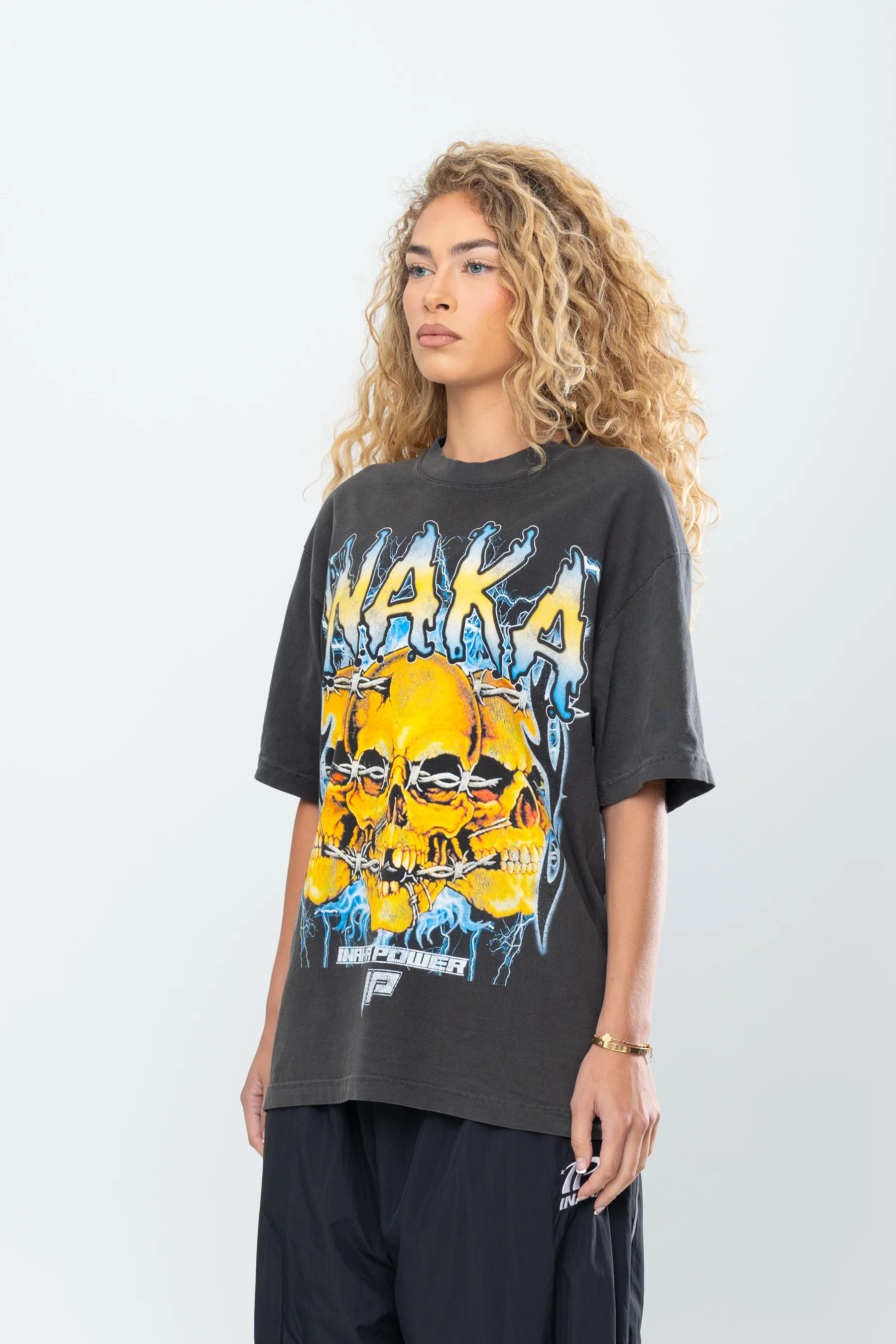 INAKA SKULL CRUSHER TEE - VINTAGE BLACK - Image 14