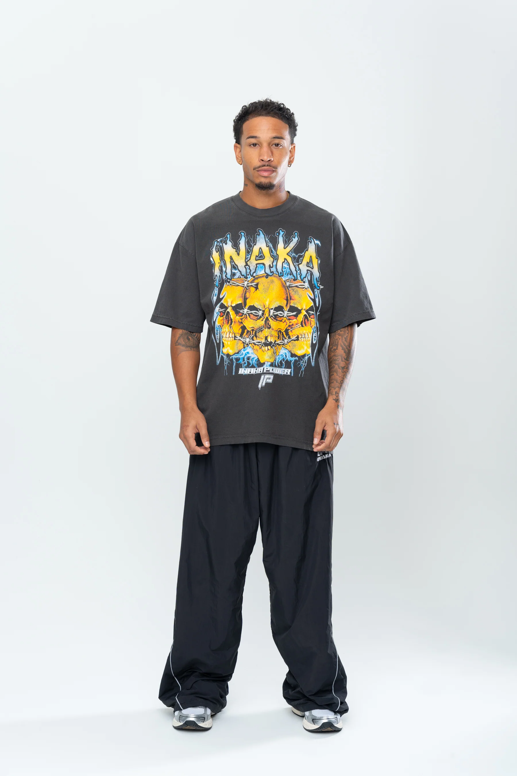 INAKA SKULL CRUSHER TEE - VINTAGE BLACK - Image 3