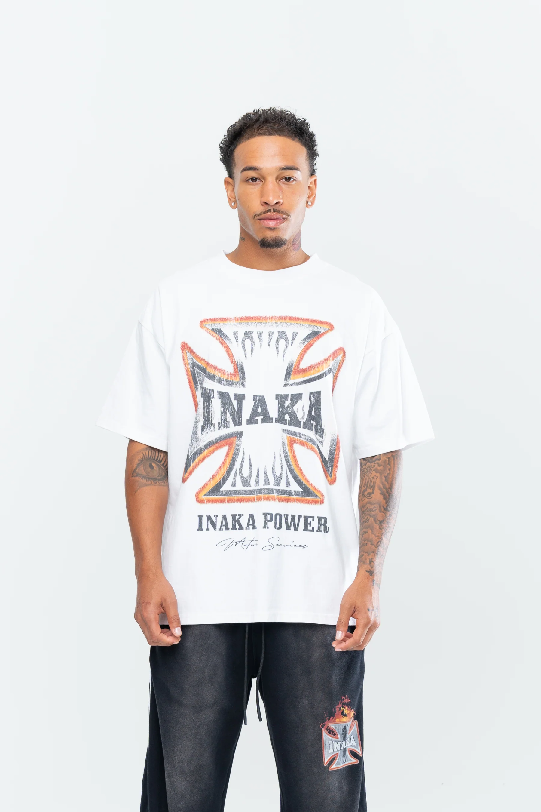 CROSS FLAME TEE - WHITE - Image 3