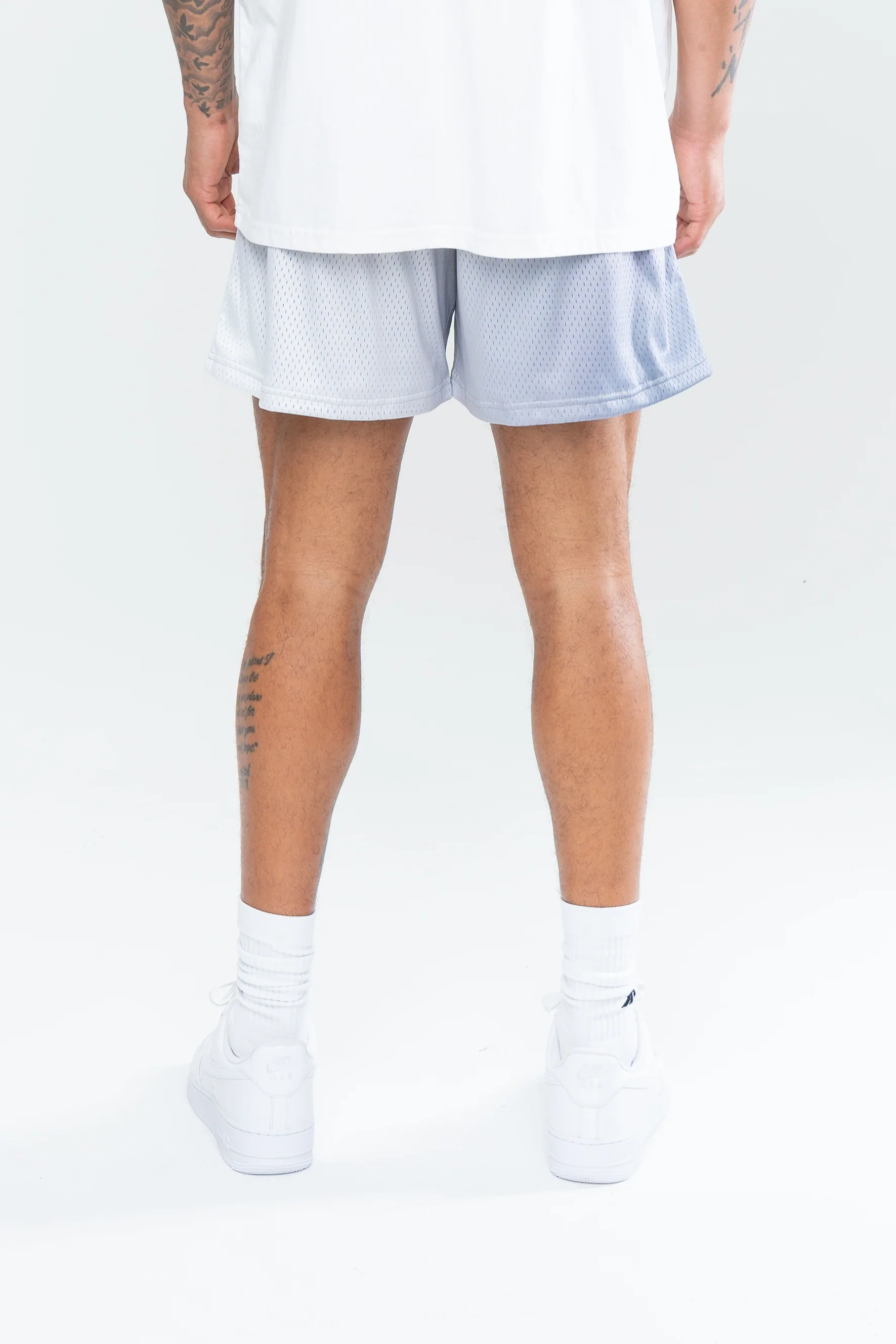 CROSS FLAME MESH SHORTS - CHROME - Image 5
