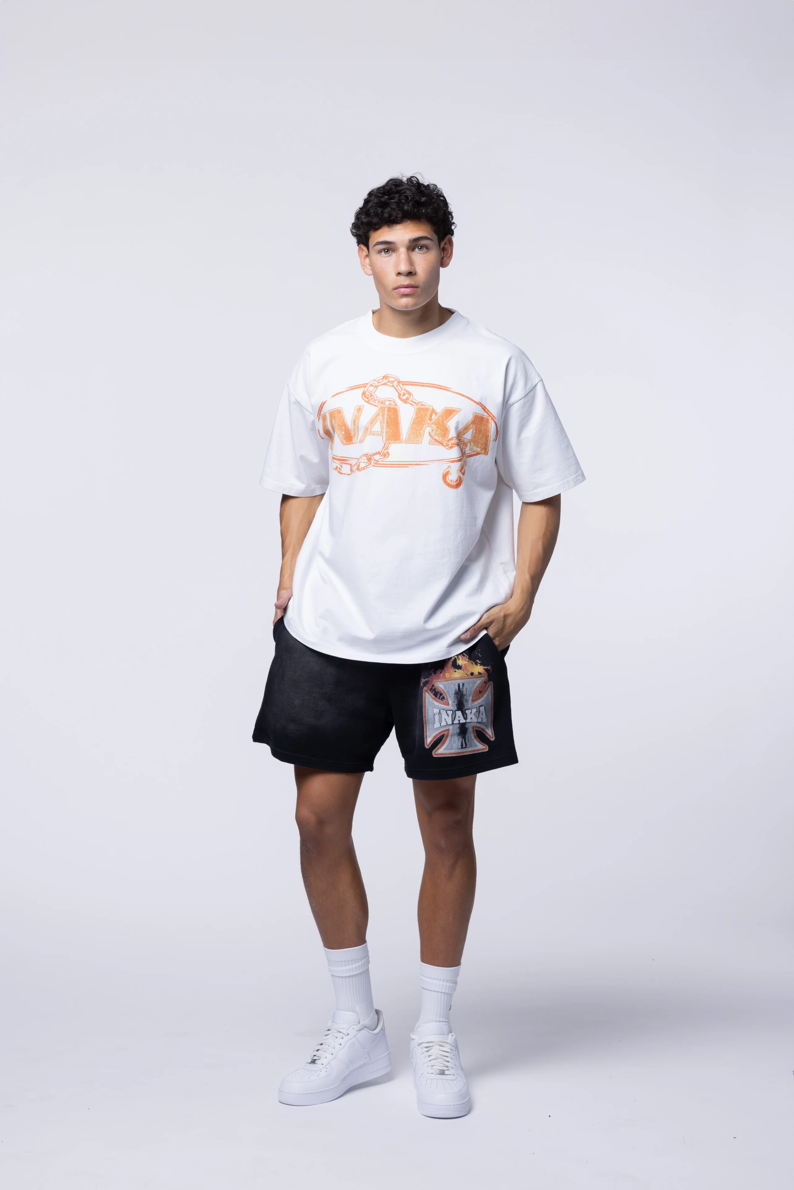 CROSS FLAME FLEECE SHORTS - INFRARED - Image 2