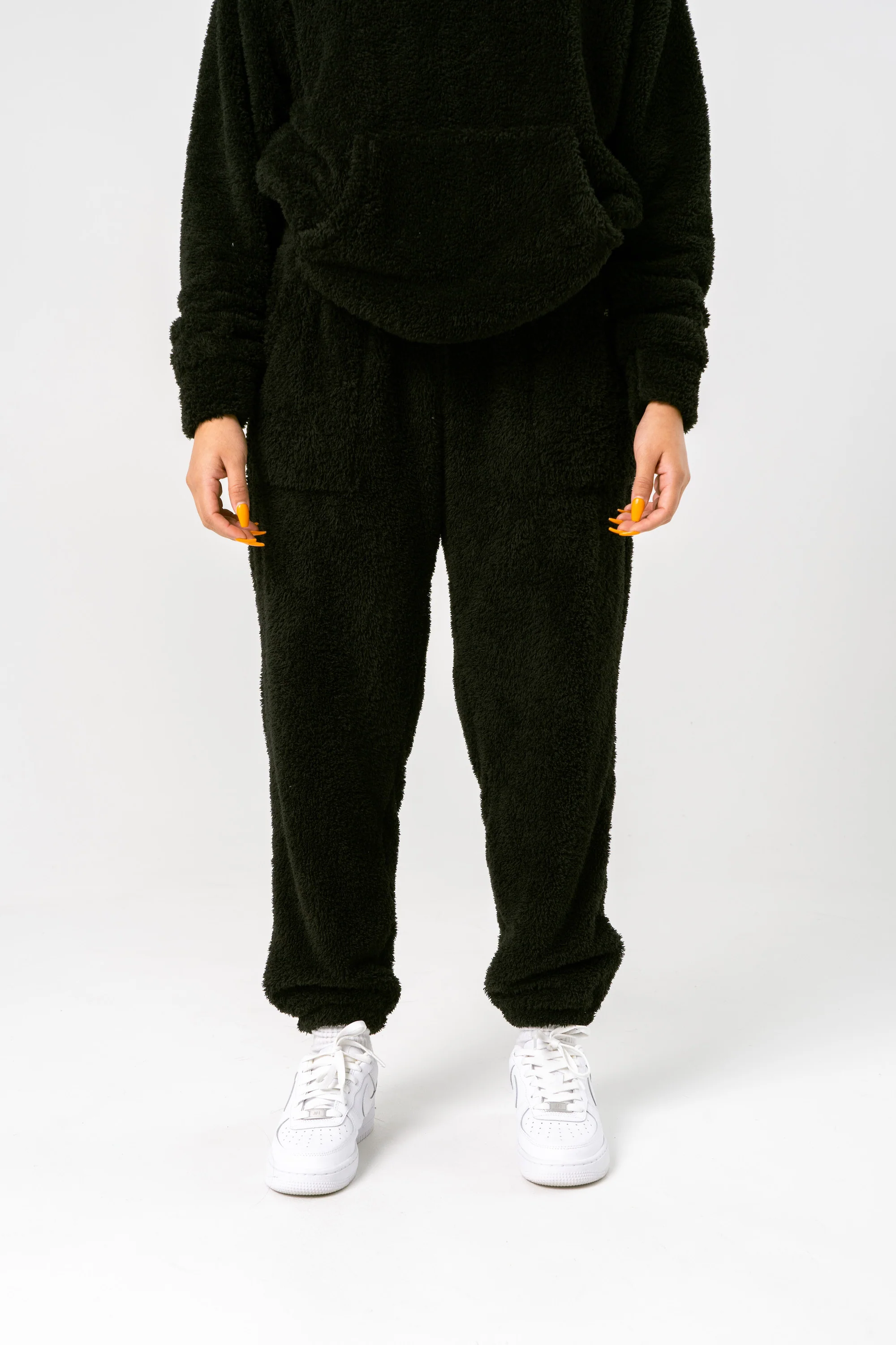 TEDDY FLEECE PANTS - BLACK