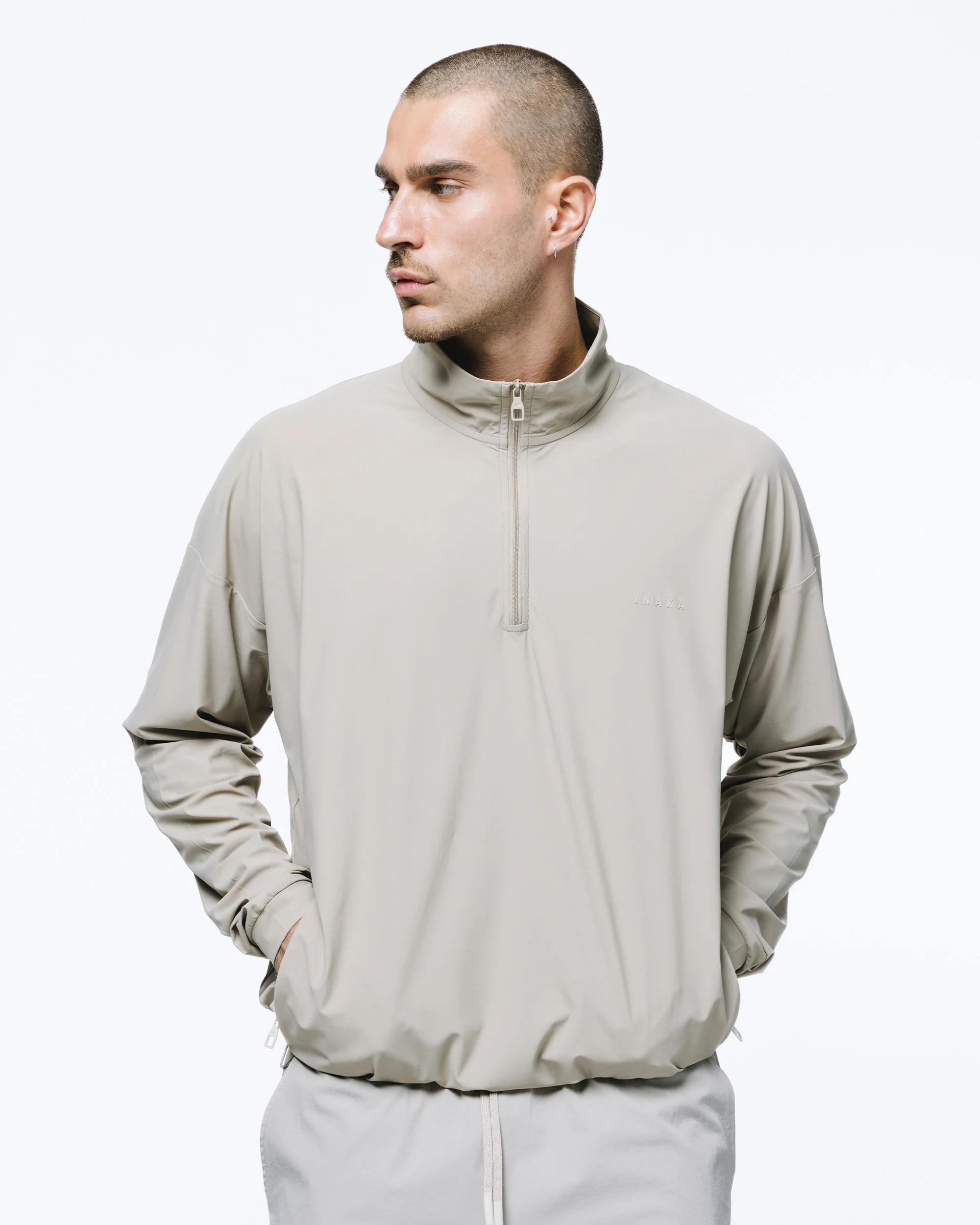 PERFORMANCE CLUB 1/4 ZIP JACKET - TAUPE - Image 4