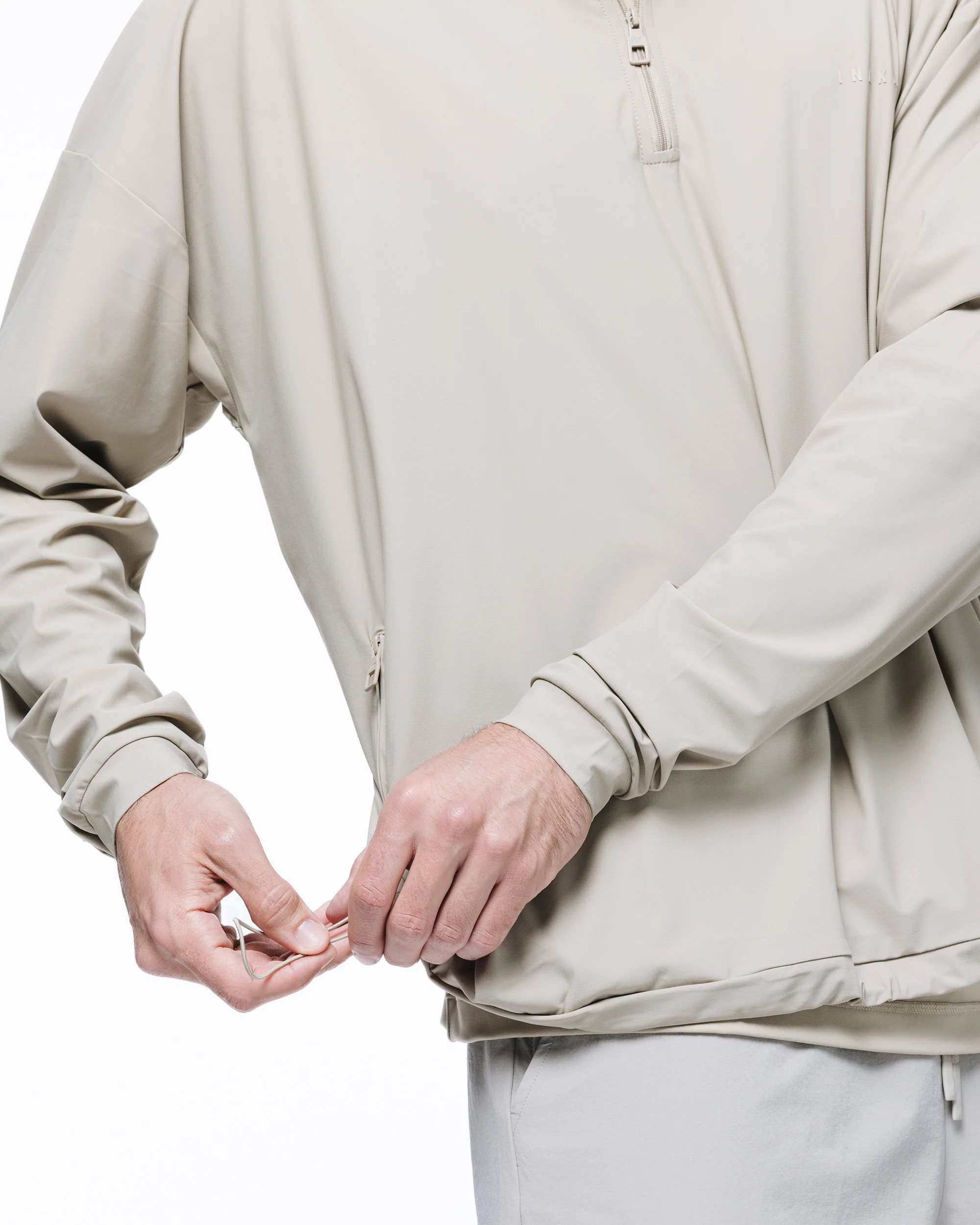 PERFORMANCE CLUB 1/4 ZIP JACKET - TAUPE - Image 5