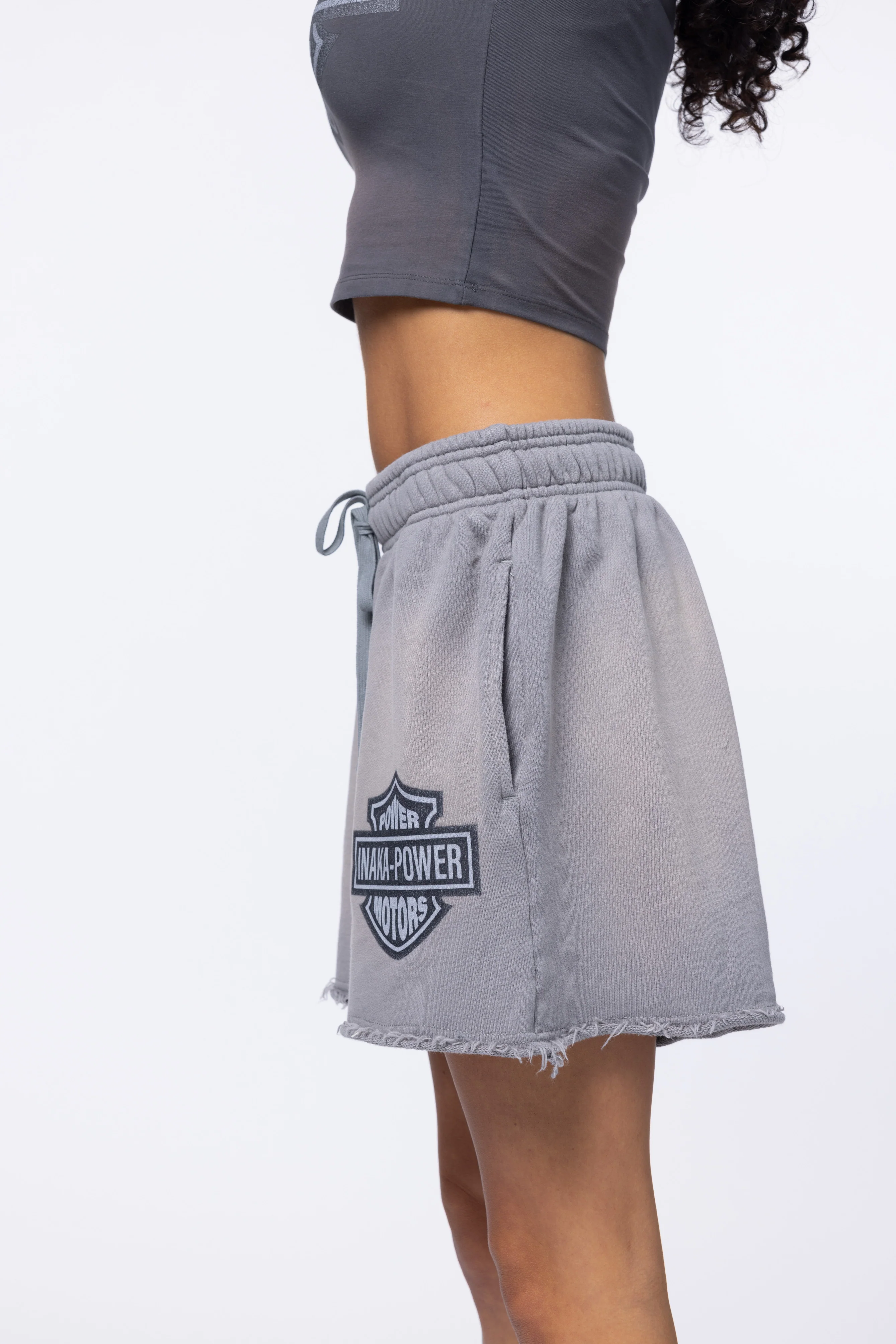 WOMENS CHOPPER SHORTS - GREY - Image 4
